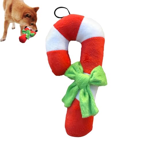 FmtwPhn Zuckerstangen-Kauspielzeug, rot und weiß, Weihnachts-Haustier-Hundespielzeug, Zuckerstange, Kauspielzeug, Anti-Biss-Haustier-Kauspielzeug, Weihnachts-Süßigkeitenstangenspielzeug, von FmtwPhn