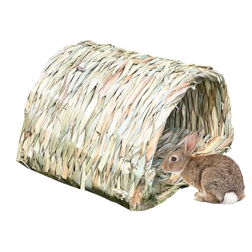 Bunny Nest - Tragbarer Geräumiger Heutunnel, Reedgraskauspielzeug | Langlebiges Hamster Hideaway Bett, Hasennistschachtel, Haustiervorräte Für Innen- Und Außenbereiche, Igel, Meerschweinchen, Kleine T von Fmzrbnih