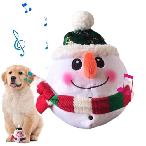 Fmzrbnih Hundespielzeug, das sich bewegt, beweglicher Schneemann, Plüsch-Hundeball, interaktives Haustierspielzeug, Schütteln, Bounce Langeweile, Spielzeug, elektronisches Hundespielzeug mit Sound für von Fmzrbnih