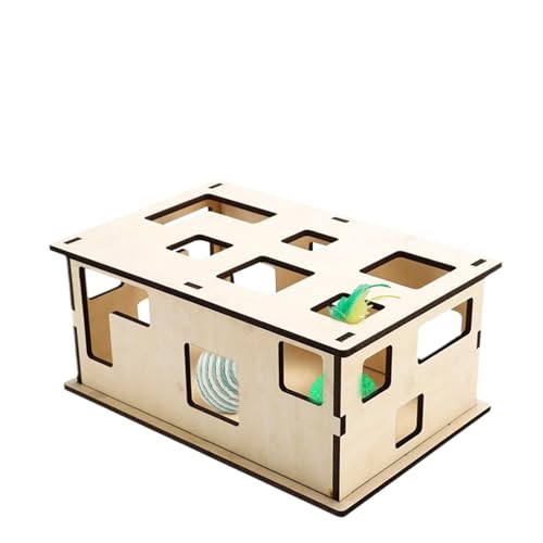 Fmzrbnih Katzen-Labyrinth-Spielzeug | Holz Katze Lernspielzeug Box, Multi- | Katze Interaktives Anreicherungsspielzeug für Spaß, Stimuliert das Erkunden des Verlangens für Indoor-Katzen von Fmzrbnih