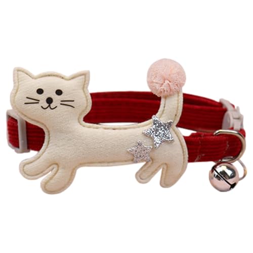 Halsband für Katzen, separates Plüsch-Kätzchen-Halsband mit Glöckchen, verstellbar, bequem, niedlich, modisch, Haustierzubehör für Katze, Kätzchen, Welpen, Häschen von Fmzrbnih