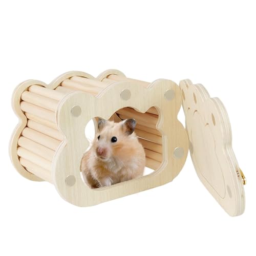 Hamsterversteck Aus – Waldhaus Für Kleine Haustiere, Kleintier-Hütte | Niedliches, Wolkenförmiges, Kleines Holzhaus, Lebensraum-Dekoration Für Mäuse, Mäuse, Zwergrennmäuse, Kleintiere, (15,5 X 10 von Fmzrbnih