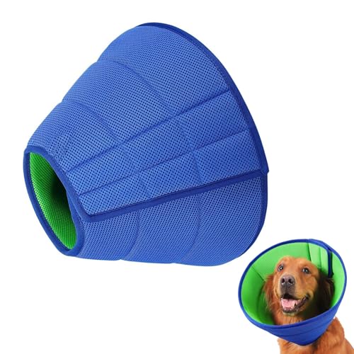 Haustierhalsband – waschbares Kätzchen-Genesungshalsband, verstellbares Kätzchenhalsband | Lecken und Kratzen Frree Cone Cat Recovery Collar, Mehrzweck-Hundehalsband für Haustiere (Grün, Blau) von Fmzrbnih