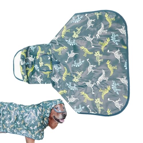 Hunde-Regenjacke, Haustier-Regenmantel - Verstellbare Haustierkleidung mit Seillochstreifen | Schneefeste, Winddichte Kleidung mit Kapuze, leichte Poncho-Hoodies für den Außenbereich von Fmzrbnih