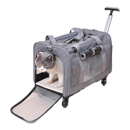 Hundereisetasche – Weiche Rollende Katzentrage, Haustiertrage-Reisetasche | Mehrzweck-Transportbox Für Kleine Katzen Und Hunde Mit Sicherheitsreißverschlüssen, Von Fluggesellschaften Zugelassene Trans von Fmzrbnih