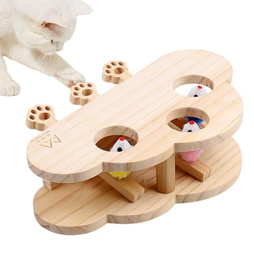 Katze Kratzer Maulwurfs Whack Toy - Katze Ein Maulwurfsspielzeug, Katzen Interactive Mole Toy | Hölzerne Mole Whack Game Cat Croboker Board | Kleine Mittelgroße Und Große Katzen Im Freien Im Freien Fü von Fmzrbnih