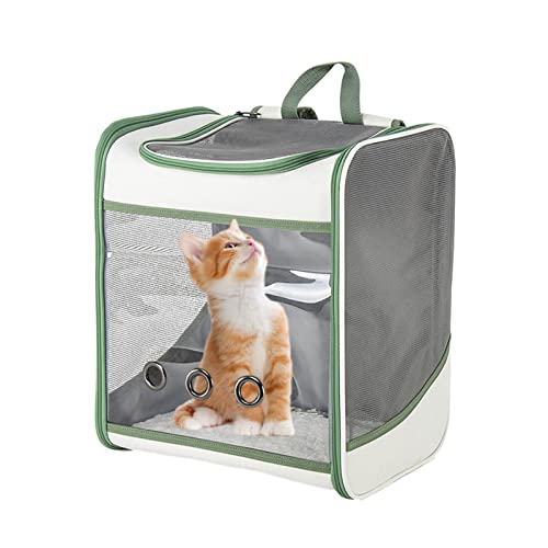 Katzenrucksack, Katzenrucksack, Atmungsaktive, transparente, Faltbare Katzentrage, Hundetrage-Rucksack, Katzen-Reisetasche, Katzentrage-Rucksack, wasserdichter Haustier-Rucksack für kleine Hunde von Fmzrbnih