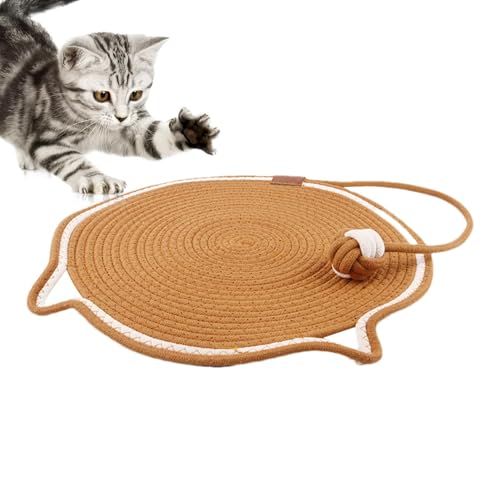 Kratzpads für Katzen, runde horizontale Boden-Kratzpads mit Ohren – Trainingsspielzeug, Möbelschutz, Katzenbett für Couch, Teppiche, Sofas, Katzenzubehör von Fmzrbnih