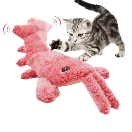 Pet Electric Plush Toy - Electric Plush Toy Pet, Wiederaufladbares Haustier -Indoor -Spielzeug | Cat Interactive Plush Lobster Elektrisches Spielzeug Mit Abnehmbarem Katzenfischbeutel Für Balk von Fmzrbnih