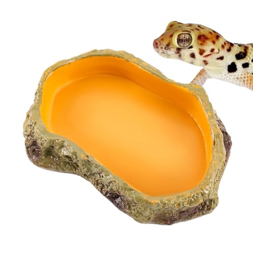 Reptilienwasserschale - Terrarium Snake Basin Teller, Durlaable Wasser Und Lebensmittelschale | Non -Tip Rock Design Heavy -Duty Feeding Station, Easy -Clean -Wasser -Accessoire Für Gecko, S Reptilienwasserschale - Terrarium Snake Basin Teller, Durlaable Wasser Und Lebensmittelschale | Non -Tip Rock Design Heavy -Duty Feeding Station, Easy -Clean -Wasser -Accessoire Für Gecko, S von Fmzrbnih