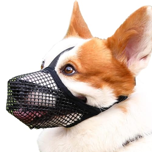 Soft Mesh Dog Mündung - Mesh Mündung, Bequeme Hundelemensumme | Einfach Zu Bedienende Pflegehund -Mündung, Verstellbare Mundgeräte, Einstellbare Hundemündung Für Große Rassenhunde, Draußen, (XS, S, M, von Fmzrbnih