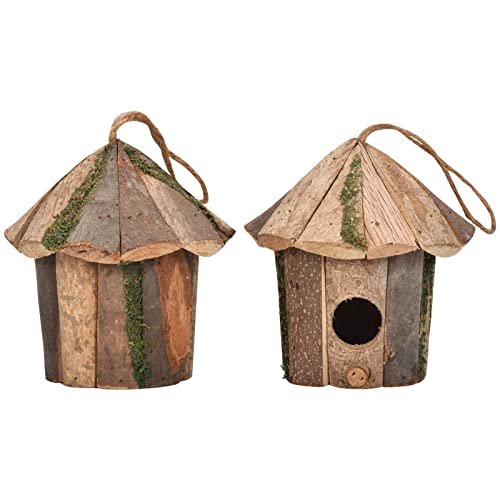 Vogelhäuschen für draußen - Draußen Bodenstehendes Vogelhaus aus Holz | Garten-Holz-Vogelhaus für kleine Vögel, wasserdichte Gartendekoration (6,3x6,3x6,3 Zoll) von Fmzrbnih