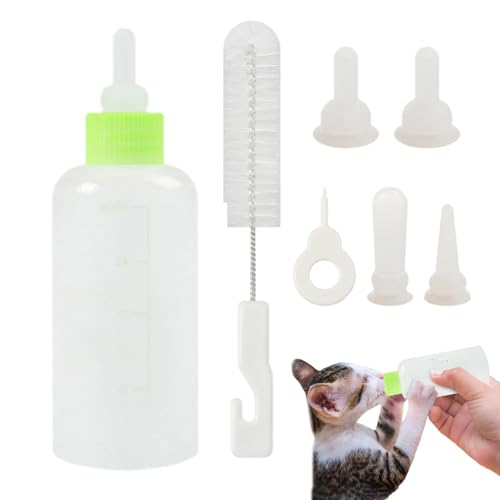 Welpen-Flaschen-Set – 7-teiliges Futternippel Für Haustiere, Tragbarer Kleintier-Futterspender | Futterflaschen-Set Für Kleine Hunde Mit Flasche, Kätzchen-Futterflasche Für Welpen, Kätzchen, (10,5 X 4 von Fmzrbnih