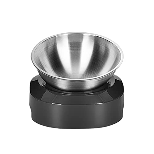 Futternapf Katze Edelstahl-Haustierhund- und Katzen-Doppelschale einstellbar rutschfeste Lebensmittel Wasserschüsselkatze- Single oder Double Bowl und Geneigter futternapf Katze (Size : Single Bowl) von FnnEmg