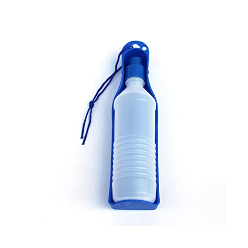 Futternapf katze 250ml / 500ml Haustier Hund Wasserflasche Tragbare Wasserflasche Haustier Outdoor Reise Trinkwasser Fütterungsschüssel faltbar Geneigter futternapf katze ( Color : Blue , Size : 500ml von FnnEmg