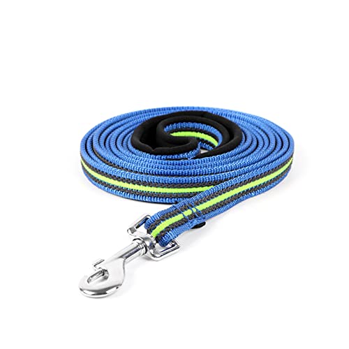 Seil Haustier 3m / 5m / 10m Haustierhundkette Leine Produkte Zubehör Nylon Anti-Skid Outdoor Training Haustier Blei Gürtel weiche gepolsterte Griff Hundeleine Haustierleine Mit (Color : Blue-Green, von FnnEmg