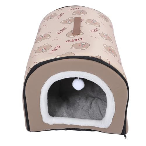 Focket Hunde Haus Indoor, Abnehmbares Wasch Bares Warmes Hunde Haus mit Kissen, Winter Warmer Weicher Zwinger Katzen Welpen Höhle, Faltbarer Tragbarer Hunde Zwinger für Kleine (L) von Focket