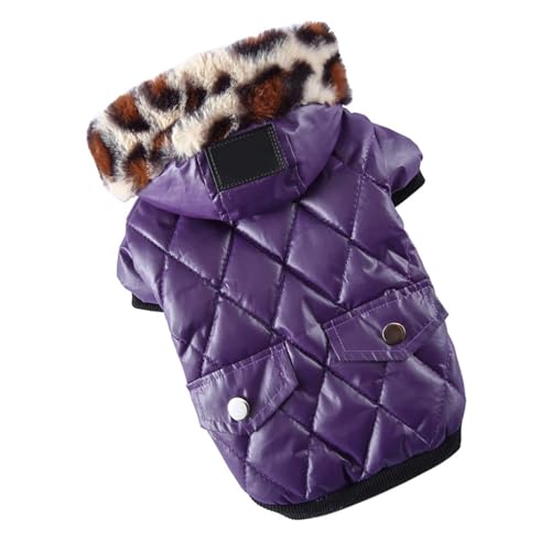 Dicke Haustierjacke, Hundemantel, Bequem, Leicht zu Reinigen, Geeignet Zum Nähen für den Winter (Purple M) von Fockety