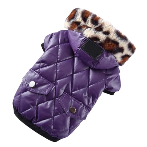 Dicke Haustierjacke, Hundemantel, Bequem, Leicht zu Reinigen, Geeignet Zum Nähen für den Winter (Purple XXL) von Fockety