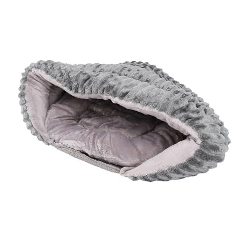 Fockety Katzenhöhlen-Bett, Halb geschlossen Samt Komfortabel Weich Warm Bett für Haustiere Lustiges Pantoffelhöhlendesign Abnehmbar und leicht zu reinigen 58 x 45 x 15cm Katzenschlafsack von Fockety