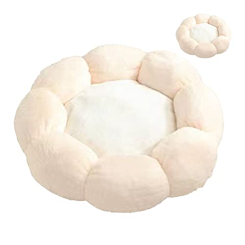 Fockety Katzenkissenbett, Runde Blumenform, Süßes Hundebett, Katzenbett, Hautfreundliche 360-Grad-Unterstützung für Zuhause und Balkon (Durchmesser 55 cm (innerhalb von 9 kg)) von Fockety