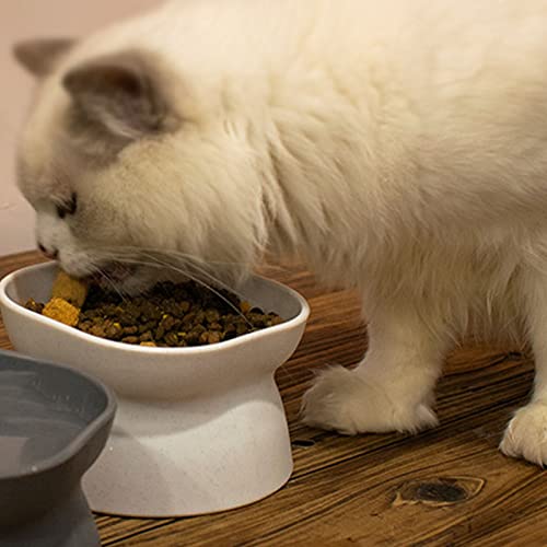 Fockety Katzennapf, Haustiernapf. PP-Kunststoff mit Hoher Kapazität. Neigbarer Nackenschutz. Niedlich für Kleine Tiere (White) von Fockety