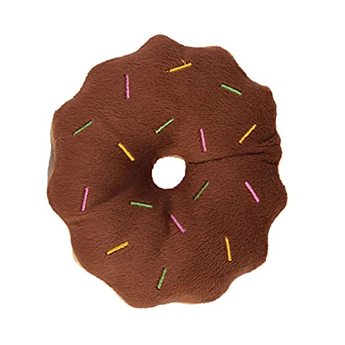 Fockety Welpenspielzeug, Zähneknirschen Lindert Langeweile, Donut-förmiges, Quietschendes Plüschspielzeug für Heimtierbedarf (Brown) von Fockety