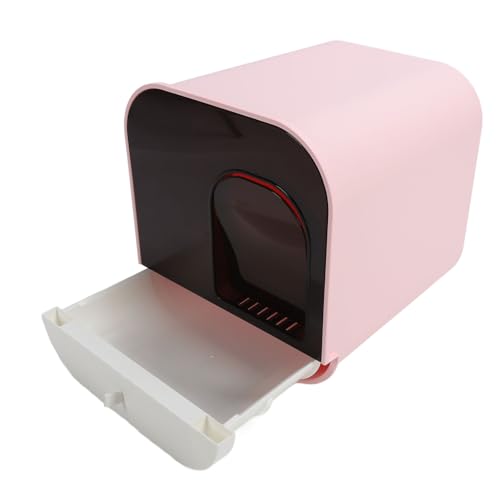 Fockety Große Geschlossene Katzentoilette, Geruchshemmende Katzentoilette mit Kapuze, Streuschaufel, Schublade, für Katzen, Privatsphäre und Einfacher Zugang Zum Reinigen (PINK) von Fockety