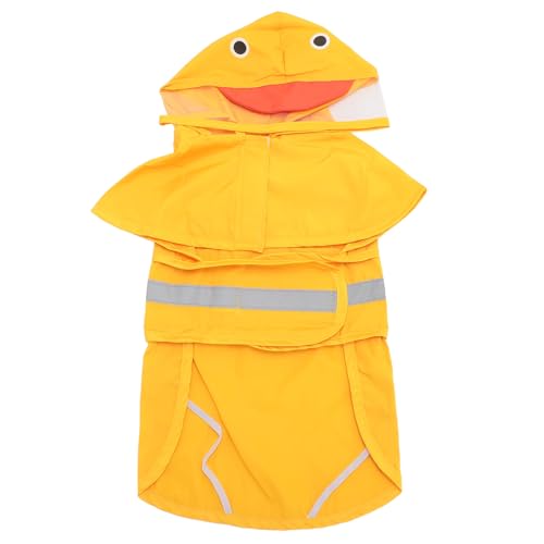 Hund Regenmantel, Polyester Durchsichtige PVC-Kapuze Verstellbare Riemen Regenjacke für Hunde Faltbar und tragbar Niedlich und stilvoll Wasserdichter Hunde-Poncho (L) von Fockety