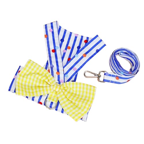 Fockety Hundegeschirr-Leinen-Set, Stilvolles Strip-Hundegeschirr für den Frühling (XL) von Fockety