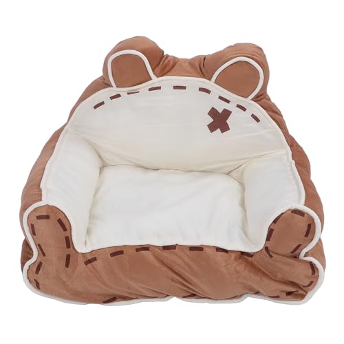 Katze Couch Bett, abnehmbare Tagesdecke waschbar warm weich bequemes Katzensofa rutschfestes Untergestell niedriger offener Eingang Haustier Couch Bett mit Armlehne von Fockety