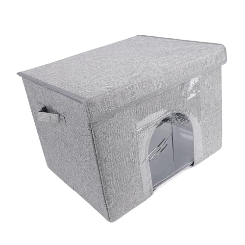 Katzenhaus, Stoff stabile Struktur Faltbare Katzenbett stilvolle minimalistische 50x40x35cm Universal leicht zu tragen Katzenhöhle mit EIS-Packs für Katzen bis 10kg (Gray) von Fockety