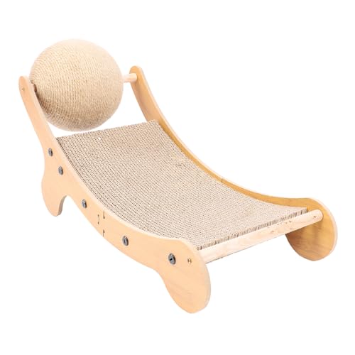 Katzenkratzbett, Großer Katzen-Sisal-Kratzer-Lounge-Hängesessel mit Spielzeugball, Geräumiges Design, Katzenkratzer-Strandkorb, Hölzerne Katzenmöbel Zur Linderung von von Fockety