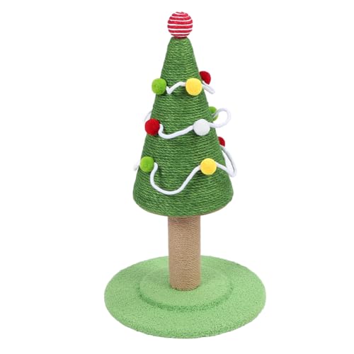 Weihnachtsbaum-Katzenkratzbaum, Hoher Kratzbaum mit Sisalseil, Natürliches Sisal-Weihnachtsdekor, Sisalseil-Katzenspielzeug für Kätzchen und Erwachsene Katzen, (Groß: 40 x 65 cm von Fockety