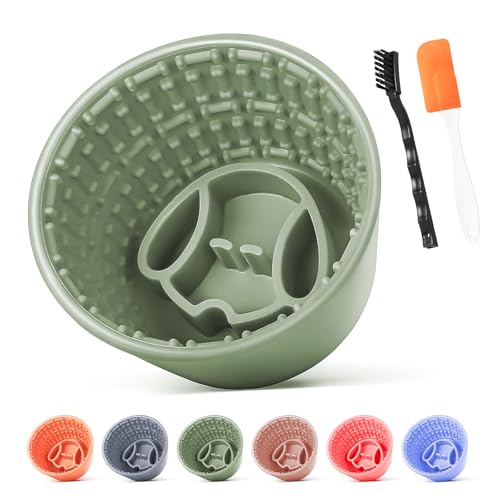 Focxoio Hunde Slow Feeder Lick Bowl, Angstlinderung Hund Leckmatte Leckmatte Lecken Spender Rutschfest Anti-Ersticken Langsam Fressen Hund Lecknapf für kleine, mittelgroße und große Rassen Hunde, von Focxoio