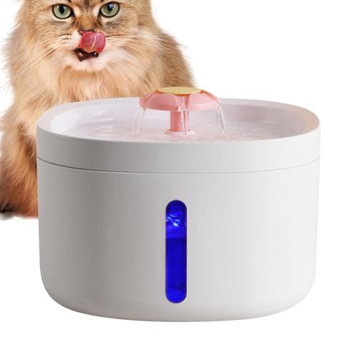 2.6L Cat Drinking Fountain, Quiet Cat Water Fountain, Large Capacity Pet Fountain, Two Mode Water Dispenser, Automatic Pet Water Fountain 19x19x11.6cm/7.48x7.48x4.57 inches for Dining Room, Bedroom von Foeirp