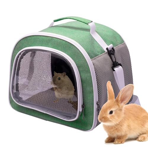 Belüfteter Haustiertransporter | Katzentragetasche | Hundereisebox | Tragbare Kleintier-Reisebox mit Verstellbarer Schultertasche für Welpen, Kätzchen, Eichhörnchen und Hamster von Foeirp