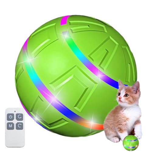 Bewegungsaktiviertes Hundespielzeug, LED-Beleuchtung, intelligenter Hundeball, automatische Fernbedienung, interaktiver Haustierball mit hellem Licht für drinnen und draußen, aktiver Rollball von Foeirp