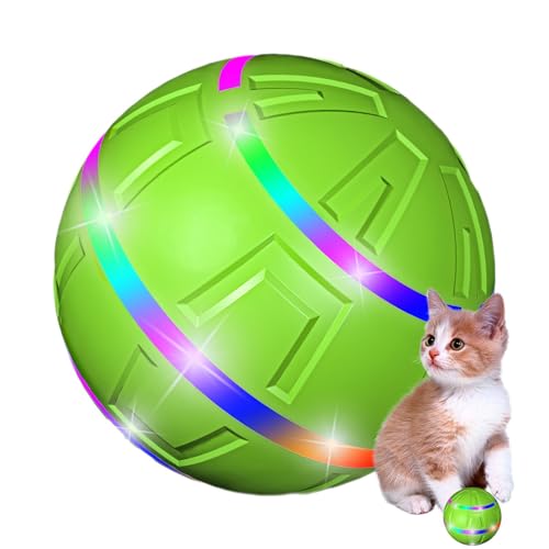 Bewegungsaktiviertes Hundespielzeug, LED-Beleuchtung, intelligenter Hundeball, automatische Fernbedienung, interaktiver Haustierball mit hellem Licht für drinnen und draußen, aktiver Rollball von Foeirp