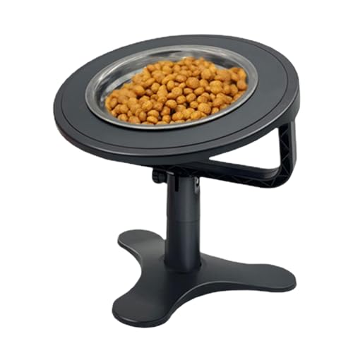 Edelstahl-Katzennapf, erhöhter Futternapf, verstellbarer Katzen-Futternapf, ergonomischer Futternapf, 15,6 x 15,6 x 15 cm, für Hunde, Katzen, Haustiere von Foeirp