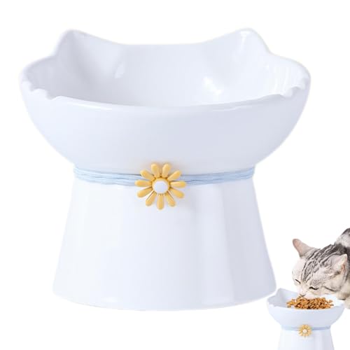 Elevated Pet Feeding Station, Modern Cat Feeding Bowl, Slow Feed Raised Cat Bowl, Adjustable Height Cat Bowl, 14.3x9.4x12.8cm/5.63x3.7x5.04 Inches for Indoor Cats Kittens von Foeirp