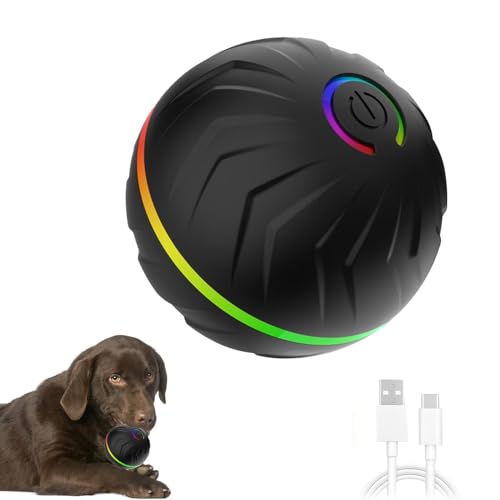 Foeirp Aktiver Rollball für Hunde, interaktiver Hundespielzeugball - Automatisch Springender Ball, Spielzeugball für Haustiere - USB wiederaufladbarer Kauball für Hunde, Haustierbedarf für Hinterhof, von Foeirp