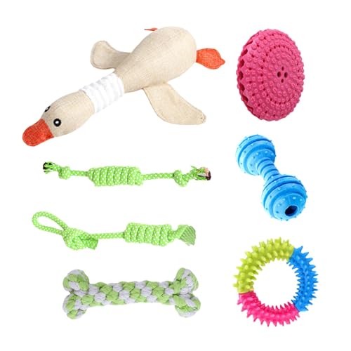 Foeirp Dog Teething Toys | Squeaky Dog Chew Toy Set | Dog Chew Toys | 7 Chew Teething, Entertainment and Interaction, Puppy Chew Toys Pack for Medium to Large Sized Dogs von Foeirp