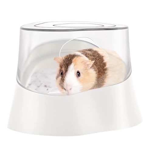 Foeirp Hasmall Hamster-Sand-Badezimmer | Hamster-Staubbadewanne | Kleintier-Staubbad | Hamster-Sandbadbehälter, transparenter Deckel für Hamster-Badezimmer, leicht zu reinigendes Hamsterbad von Foeirp