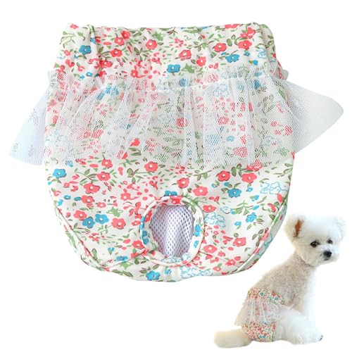 Foeirp Haustier-Slips – Physiologische Shorts für Hunde, waschbar, mit Blumenmuster, physiologische Shorts für Welpen und weibliche Haustiere von Foeirp