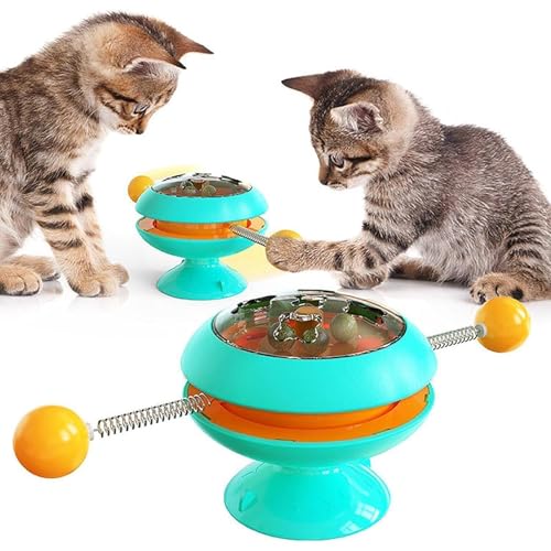 Foeirp Katzenminze Spinner Spielzeug | Katze Spinner Spielzeug Saugnapf | Katze Zahnbürste Spielzeug Kätzchen Zahnen Spielzeug, Lustiges Teasing Cat Spinner Windmühle Spielzeug für Indoor Katzen von Foeirp