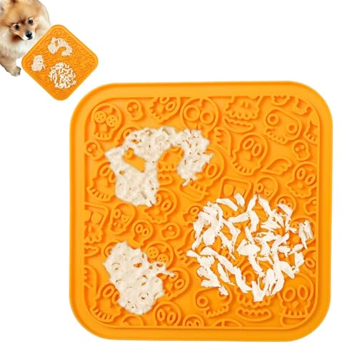 Foeirp Slow Eating Pad – Skelett-Textur, Leckmatte, langsamer Futterspender, rutschfestes, lebensmittelechtes Silikon, für Hunde und Katzen zum Stressabbau von Foeirp