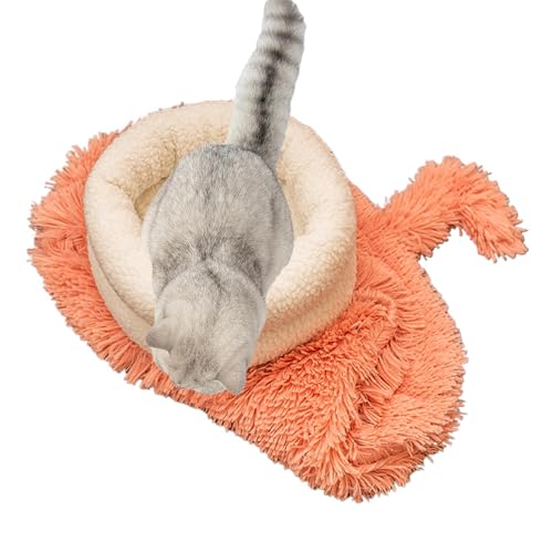 Haustiermatte Warming Pad | Plüsch Katzensack | Katzenschlafkissen Bett | Haustiermatte Warming Pad, Katzenbett Höhle, Schlafsack Katzen, Gemütliche Katze, Warm Katzenbett Winter, Katzenhöhle Bett von Foeirp