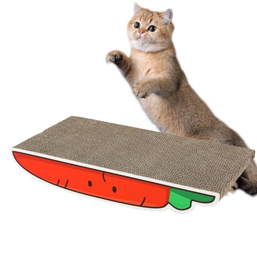 Kratzbrett für Kätzchen, Gemüseform, Katzenkratzer für den Innenbereich, Katzenkratzer mit Gemüse-Design, 39 x 20 x 5 cm, für Indoor-Katzen, wendbar, hohe Dichte von Foeirp