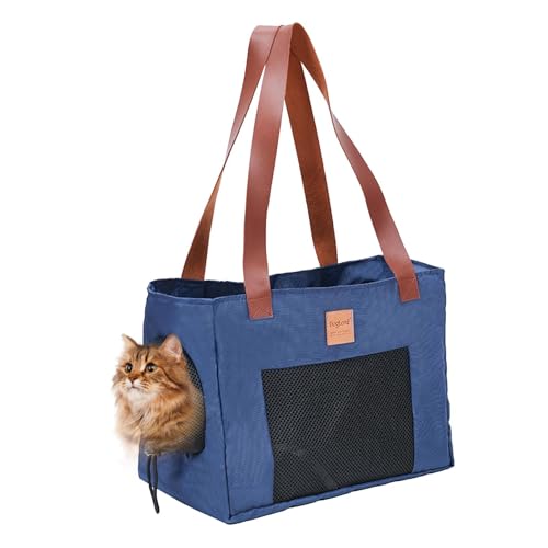 Tragbare Katzentragetasche, belüftete Reisetasche, Handtasche, verschleiß- und reißfest, wasserdicht, für lange und kurze Reisen, Hunde und Katzen von Foeirp